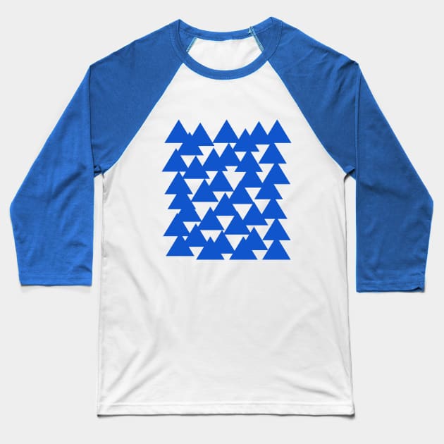 Cornflower Intertwined Triangles Pattern Baseball T-Shirt by Random Beauty